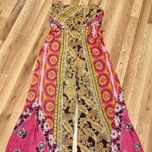 Free people jumpsuit, beautiful print, soft and flowy design